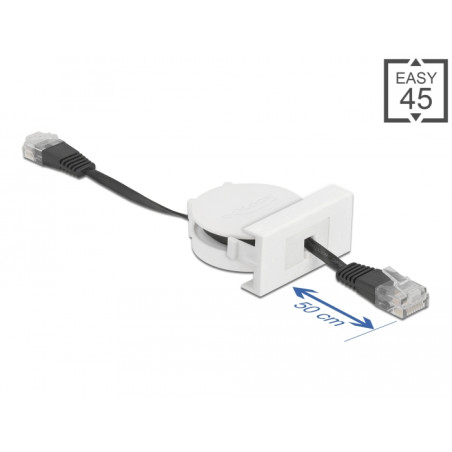 Delock Easy 45 Modul Netzwerk Aufrollkabel RJ45 Cat.5e schwarz