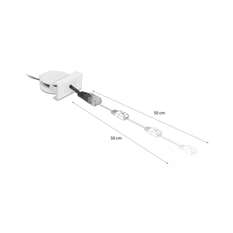 Delock Easy 45 Modul Netzwerk Aufrollkabel RJ45 Cat.5e schwarz