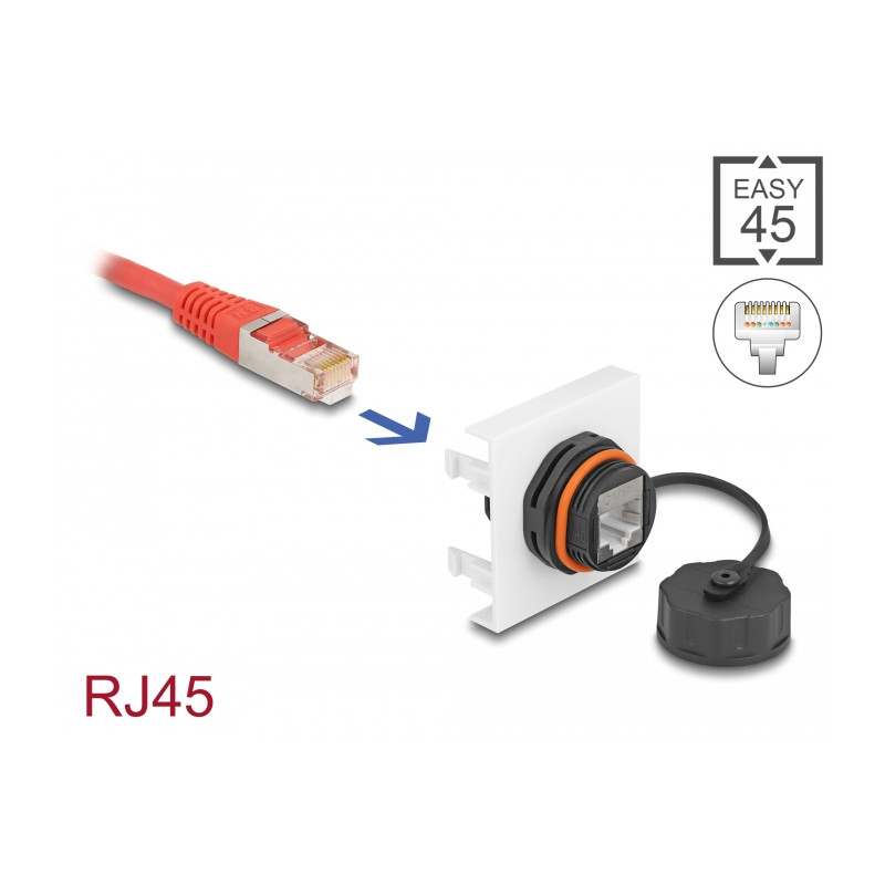 Delock Easy 45 Modul Netzwerk RJ45 Cat.6A, 45 x 45 mm