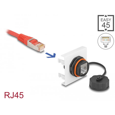 Delock Easy 45 Modul Netzwerk RJ45 Cat.6A, 45 x 45 mm