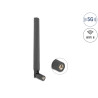 Delock 5G LTE GNSS WiFi 6 Antenne SMA Stecker 0,9 - 4,1 dBi 183 mm omnidirektional mit Kippgelenk schwarz