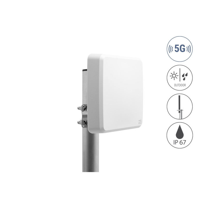 Delock 5G 3300 - 5000 MHz MIMO Antenne 2 x N Buchse 9 dBi direktional Wand- und Mastmontage outdoor weiß
