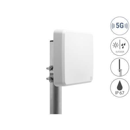 Delock 5G 3300 - 5000 MHz MIMO Antenne 2 x N Buchse 9 dBi direktional Wand- und Mastmontage outdoor weiß