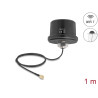 Delock WiFi 7 Antenne RP-SMA Stecker 3,1 - 3,5 dBi omnidirektional mit Anschlusskabel ULA100 1 m Dachmontage outdoor schwarz