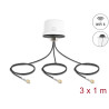 Delock 4G MIMO Dualband WiFi 6 Antenne 2 x SMA + 1 x RP-SMA Stecker ULA100 1 m Schraubmontage outdoor weiß
