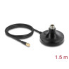 Delock Magnetischer Antennen Standfuß 1 x N Buchse zu 1 x SMA Stecker ULA100 1 m outdoor schwarz