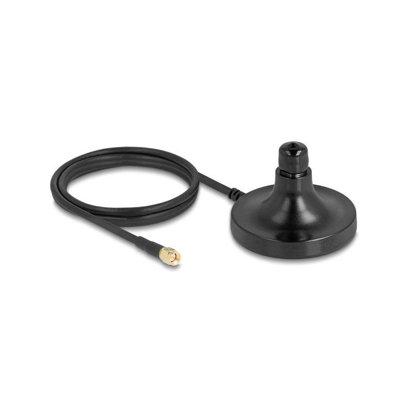 Delock Magnetischer Antennen Standfuß 1 x N Buchse zu 1 x SMA Stecker ULA100 1 m outdoor schwarz
