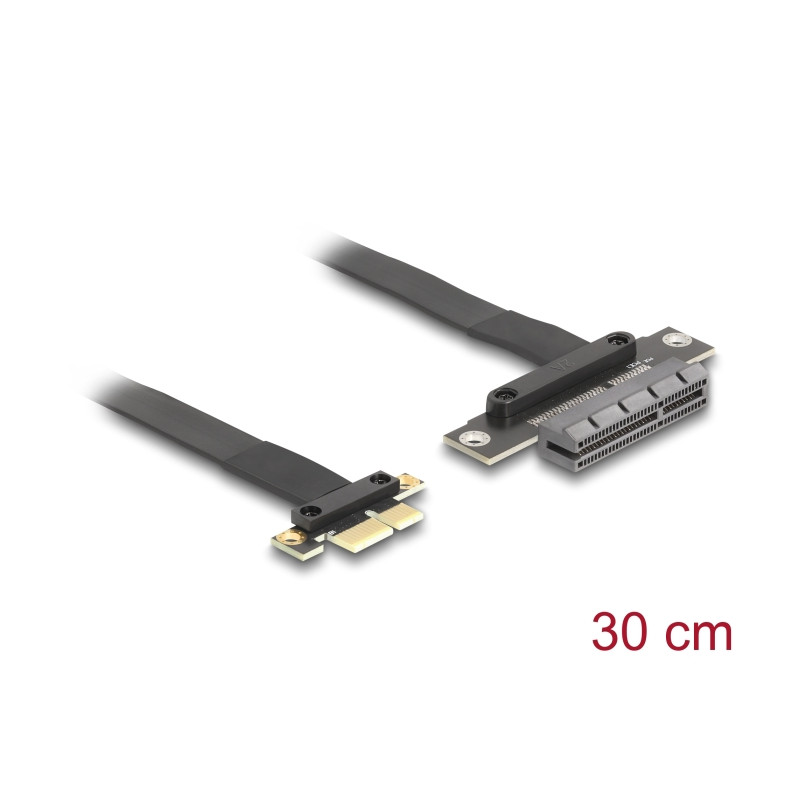 Delock Riser Karte PCI Express 3.0 x1 Stecker zu x4 Slot mit Kabel 30 cm