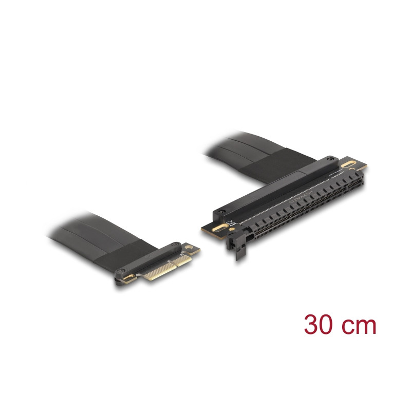 Delock Riser Karte PCI Express 3.0 x4 Stecker zu x16 Slot mit Kabel 30 cm