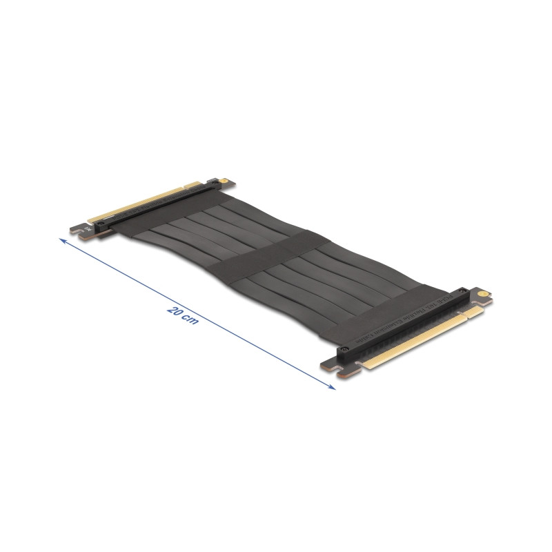 Delock Riser Karte PCI Express 3.0 x16 Stecker zu x16 Stecker mit Kabel 20 cm