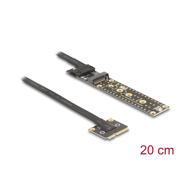 Delock Adapter Mini PCIe Stecker zu M.2 Key M Buchse mit Kabel 20 cm