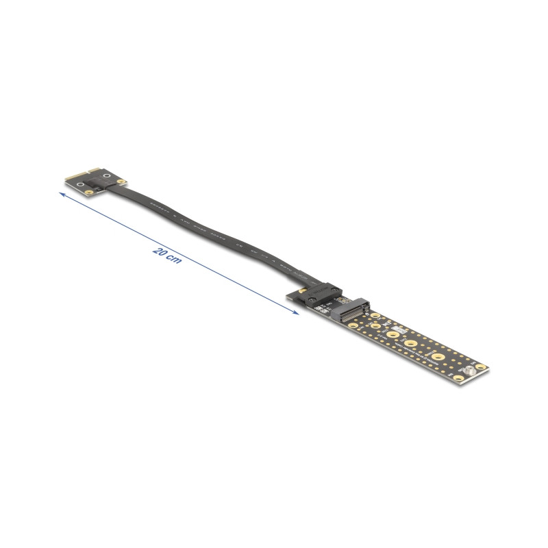 Delock Adapter Mini PCIe Stecker zu M.2 Key M Buchse mit Kabel 20 cm