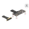 Delock Adapter PCIe 3.0 x4 Stecker 90° gewinkelt zu M.2 Key M Buchse mit Kabel 10 cm