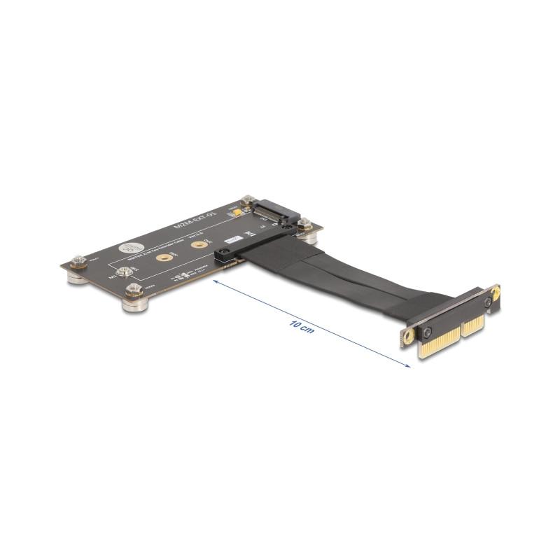 Delock Adapter PCIe 3.0 x4 Stecker 90° gewinkelt zu M.2 Key M Buchse mit Kabel 10 cm