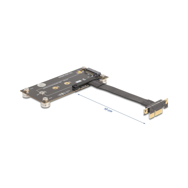 Delock Adapter PCIe 3.0 x1 Stecker 90° gewinkelt zu M.2 Key M Buchse mit Kabel 10 cm