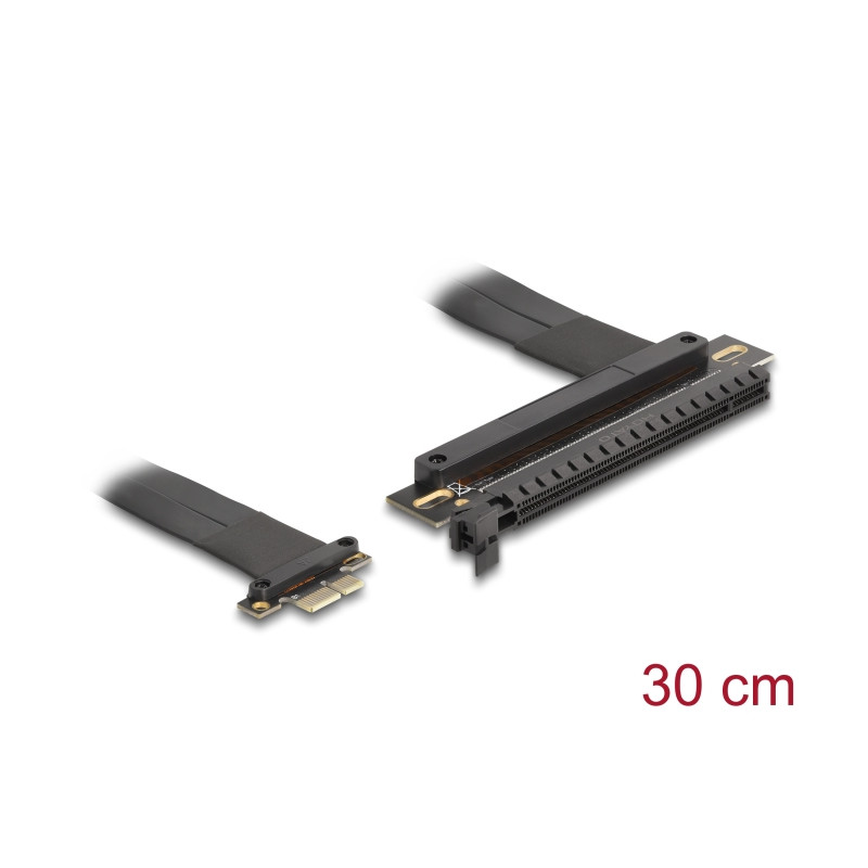 Delock Riser Karte PCI Express 3.0 x1 Stecker zu x16 Slot mit Kabel 30 cm