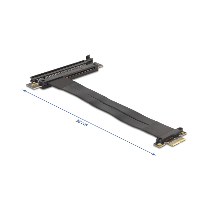 Delock Riser Karte PCI Express 3.0 x1 Stecker zu x16 Slot mit Kabel 30 cm