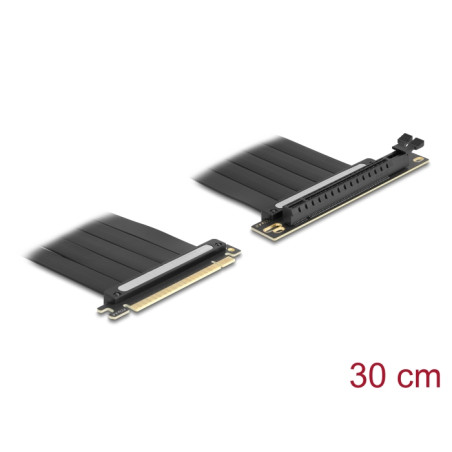 Delock Riser Karte PCI Express 4.0 x16 Stecker zu x16 Slot 90° gewinkelt mit Kabel 30 cm