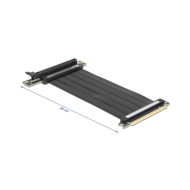 Delock Riser Karte PCI Express 4.0 x16 Stecker zu x16 Slot 90° gewinkelt mit Kabel 30 cm