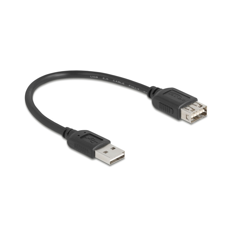 Delock USB 2.0 Verlängerungskabel EASY USB Typ-A Stecker zu EASY USB Typ-A Buchse 0,2 m