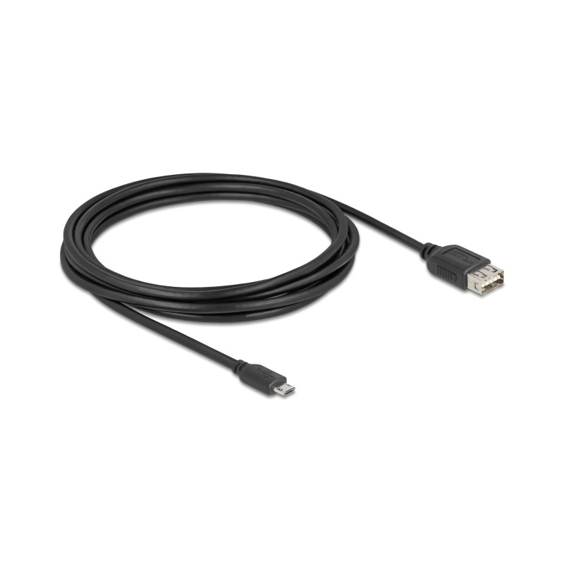 Delock USB 2.0 Kabel EASY USB Typ Micro-B Stecker zu EASY USB Typ-A Buchse 3 m