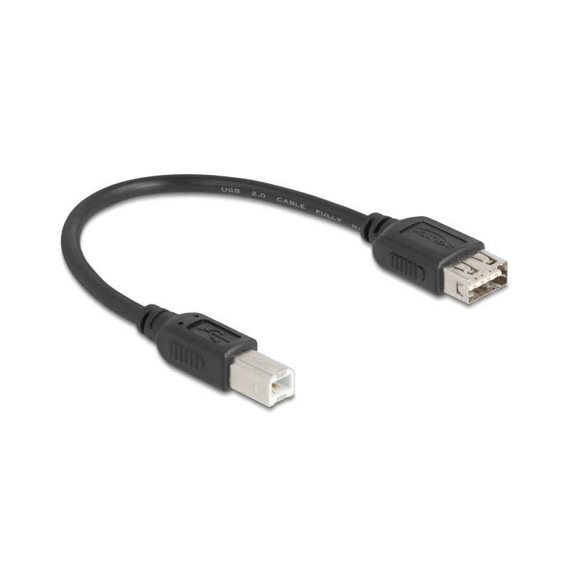 Delock USB 2.0 Kabel USB Typ-B Stecker zu EASY USB Typ-A Buchse 0,2 m