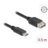 Delock USB 2.0 Kabel USB Type-C™ Stecker zu EASY USB Typ-A Buchse 0,5 m