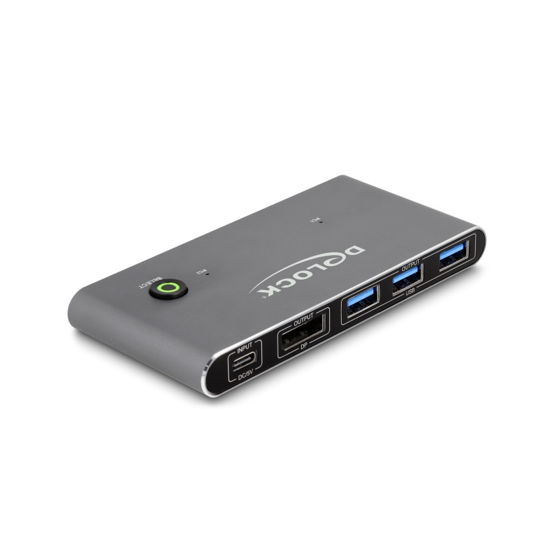 Delock DisplayPort KVM Switch 8K 30 Hz mit USB 5 Gbps