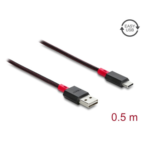 Delock EASY-USB 2.0 Kabel Typ-A Stecker zu USB Type-C™ Stecker 0,5 m schwarz