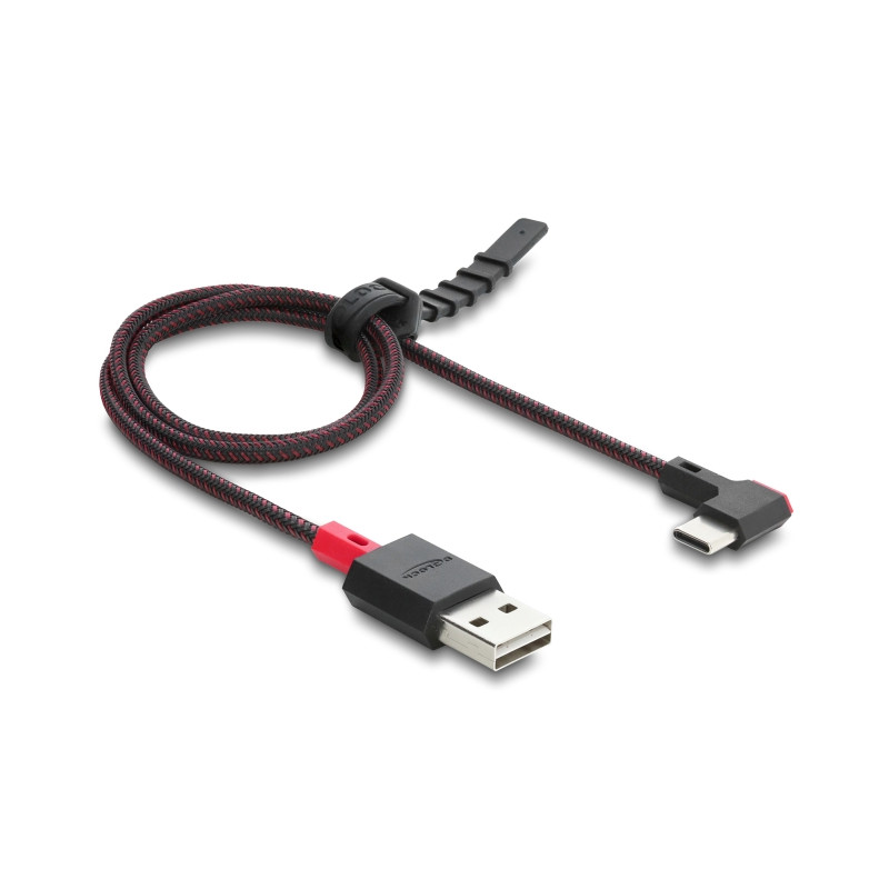 Delock EASY-USB 2.0 Kabel Typ-A Stecker zu USB Type-C™ Stecker gewinkelt links / rechts 0,5 m schwarz
