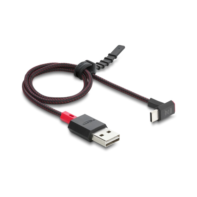 Delock EASY-USB 2.0 Kabel Typ-A Stecker zu USB Type-C™ Stecker gewinkelt oben / unten 0,5 m schwarz