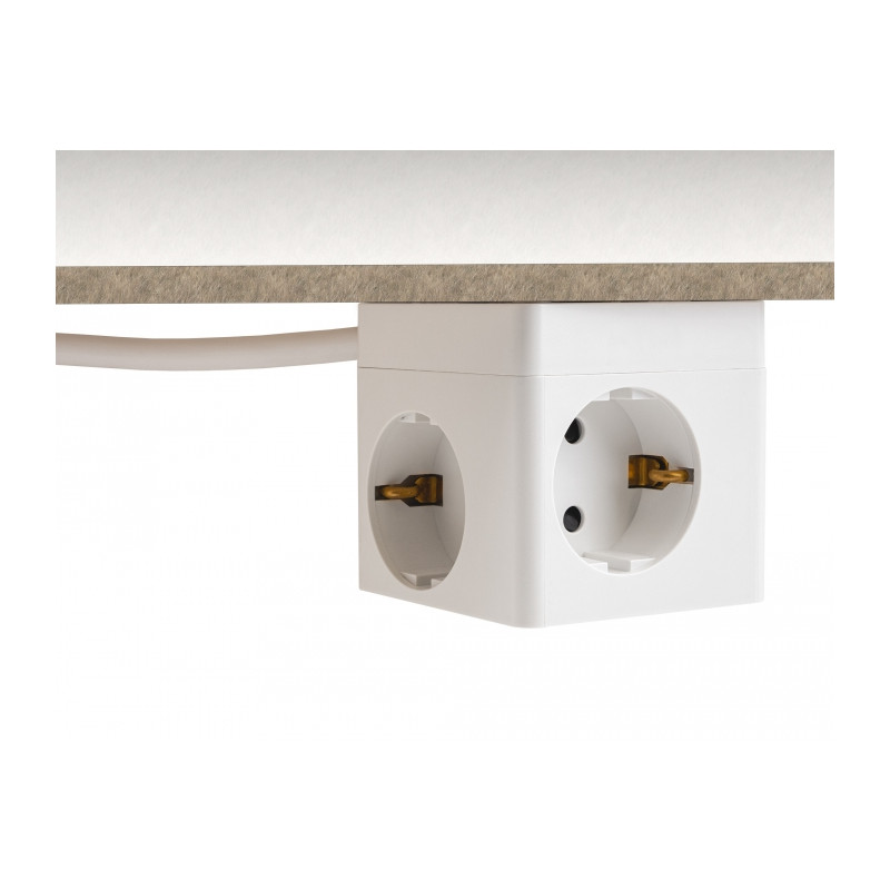 Delock Steckdosenwürfel mit Verlängerungskabel 3-fach mit Kindersicherung und USB PD 3.0 Ladegerät 20 W, 1,5 m Kabel, weiß
