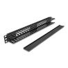Delock 19″ 1 HE Kabelmanagement Rangierpanel mit 2 Öffnungen Metall / Kunststoff schwarz