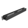 Delock 19″ 1 HE Kabelmanagement Rangierpanel mit 2 Öffnungen Metall / Kunststoff schwarz