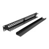 Delock 19″ 1 HE Kabelmanagement Rangierpanel mit 2 Öffnungen 1 HE Metall schwarz