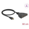 Delock HDMI Switch 3 x HDMI in zu 1 x HDMI out 8K 60 Hz mit integriertem Kabel 60 cm