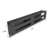Delock 19″ 2 HE Kabelmanagement Rangierpanel mit 4 Öffnungen Metall schwarz