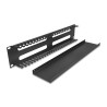 Delock 19″ 2 HE Kabelmanagement Rangierpanel mit 4 Öffnungen Metall schwarz