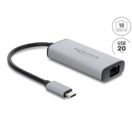 Delock USB Type-C™ Netzwerk Adapter 10 Gigabit LAN 1 x RJ45