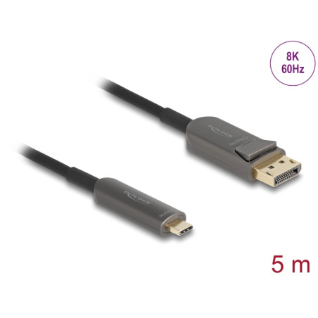 Delock Aktives Optisches Kabel USB Type-C™ zu DisplayPort 8K 60 Hz 40 Gbps 5 m
