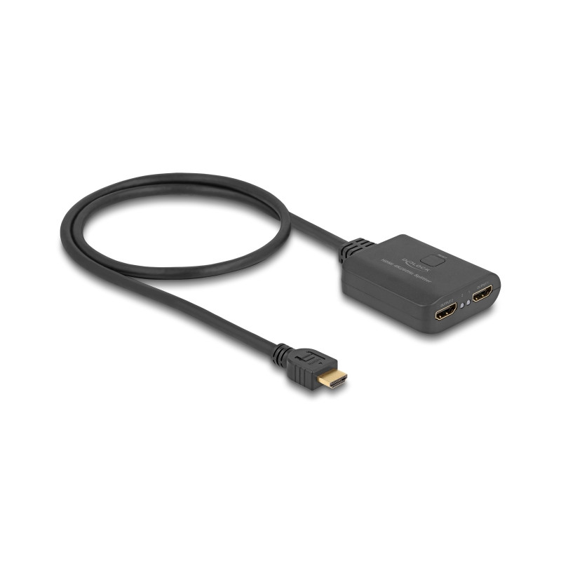 Delock HDMI Splitter 1 x HDMI in zu 2 x HDMI out 4K 60 Hz mit Downscaler