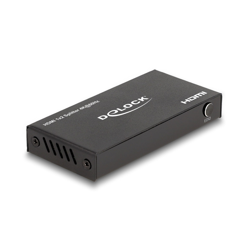 Delock HDMI Splitter 1 x HDMI in zu 2 x HDMI out 4K 60 Hz mit Downscaler