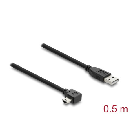 Delock USB 2.0 Kabel Typ-A Stecker zu Typ Mini-B Stecker rechts gewinkelt 0,5 m