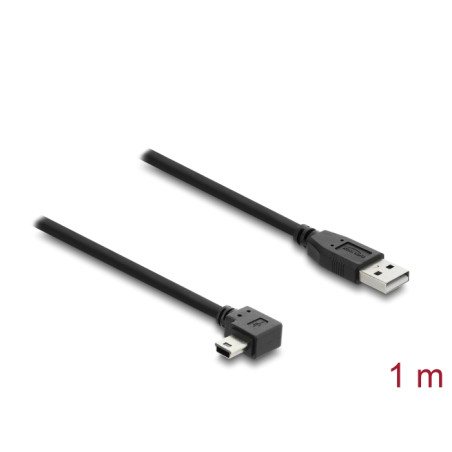 Delock USB 2.0 Kabel Typ-A Stecker zu Typ Mini-B Stecker rechts gewinkelt 1 m