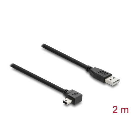 Delock USB 2.0 Kabel Typ-A Stecker zu Typ Mini-B Stecker rechts gewinkelt 2 m