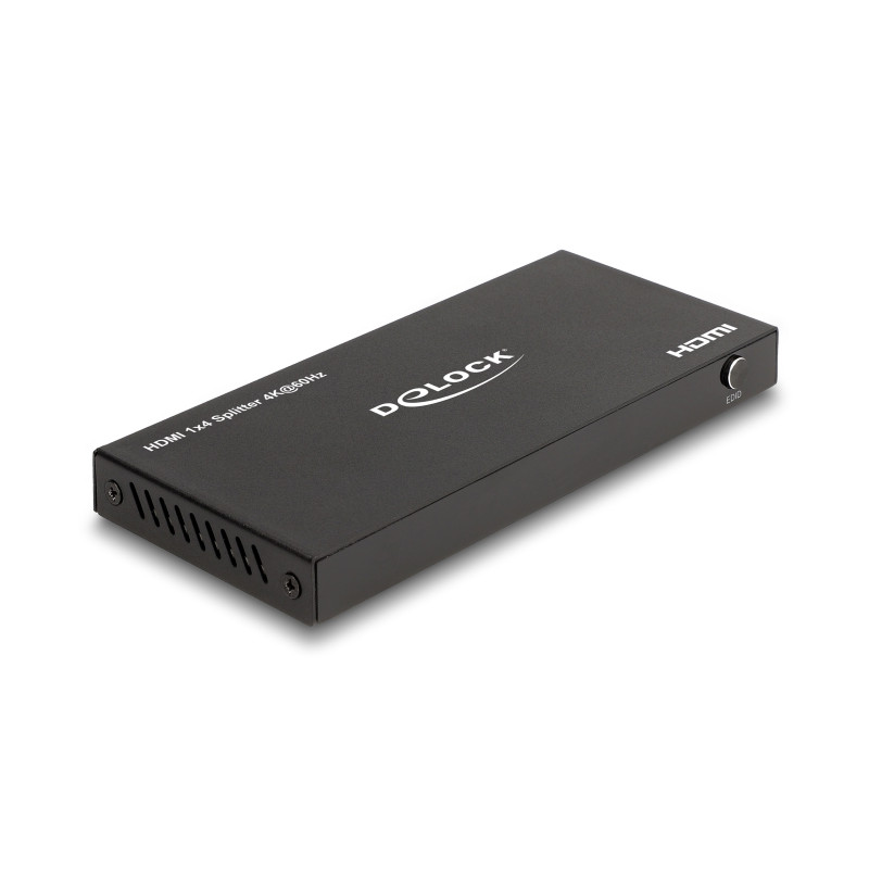 Delock HDMI Splitter 1 x HDMI in zu 4 x HDMI out 4K 60 Hz mit Downscaler