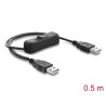 Delock USB Stromversorgungskabel Typ-A Stecker zu Stecker mit Schalter 0,5 m