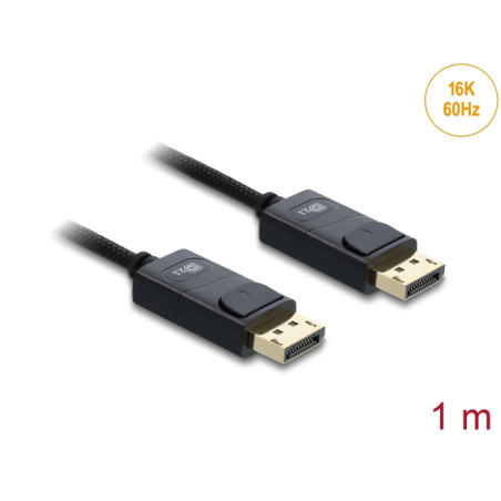 Delock Koaxiales DisplayPort Kabel 16K 60 Hz 80 Gbps mit Geflechtmantel 1 m