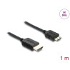 Delock Koaxiales High Speed HDMI Kabel HDMI Stecker zu Mini HDMI Stecker 8K 60 Hz mit Geflechtmantel 1 m