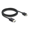 Delock Koaxiales High Speed HDMI Kabel HDMI Stecker zu Mini HDMI Stecker 8K 60 Hz mit Geflechtmantel 2 m